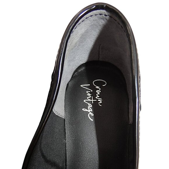 NEW Crown Vintage Chunky Loafers 10M Black Platform Preppy Grunge Officecore - Picture 9 of 11